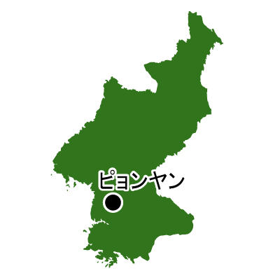 朝鮮民主主義人民共和国無料フリーイラスト｜首都名(緑)